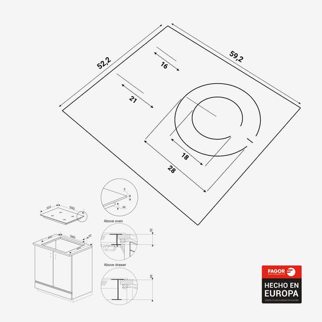 Thumbnail 1 de Fagor Placa de inducción 3 zonas 4IF-30B3S
