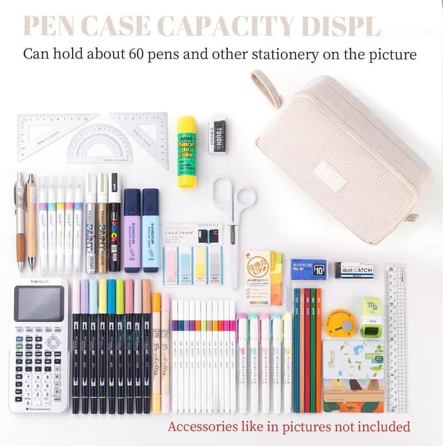 Thumbnail 5 de VICDUEKG Federmäppchen aus Cord-Stoff mit 3 Fächern, Große Kapazität 📐 Wait