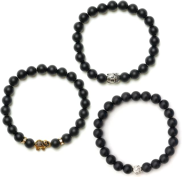 Detalle de BERGERLIN Elefant Armband mit echtem Turmalin – Naturstein geprüfte Qualität mit Echtheitszertifikat