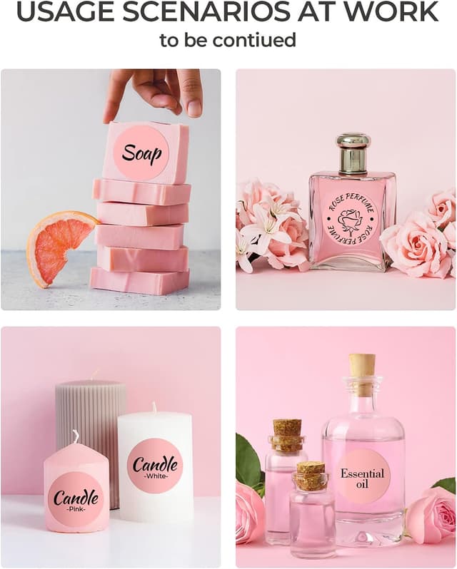 Detalle de MUNBYN 50x50mm Pink Circle Thermal Sticker Labels (2 inch) – direct thermal, self-adhesive round labels for QR codes & DIY