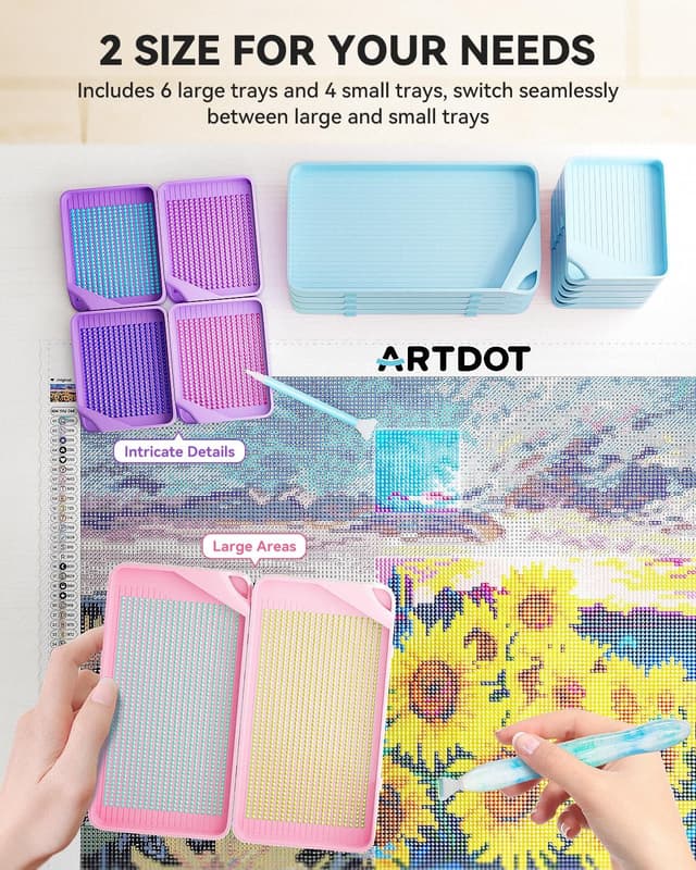Detalle 2 de ARTDOT diamond art tray kit, 10 piece