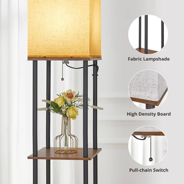 Thumbnail 2 de IPARTS EXPERT Stehlampe mit Regal Holz 158 cm