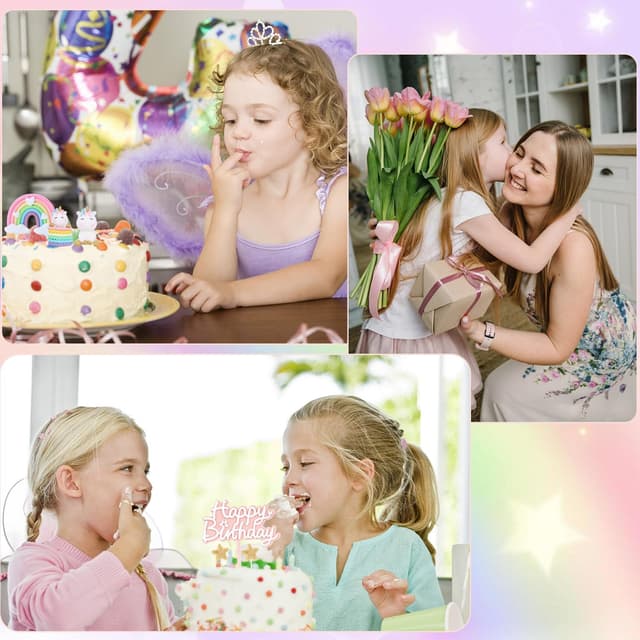 Thumbnail 6 de AOTWAN Einhorn Tortendeko 21 Teile Kuchen