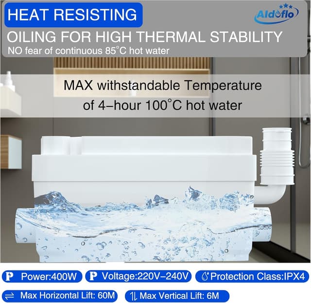 Thumbnail 6 de AidoFLO 400W macerator pump for sinks, basins, showers & baths