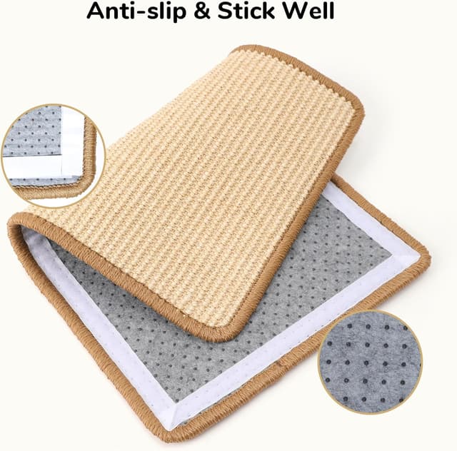 Detalle de FUKUMARU 2-Pack Cat Scratching Mat (Natural Sisal) 50 x 30 cm