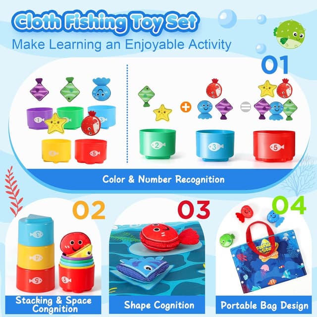 Detalle 2 de URMYWO Toddler Fishing Game Toys Colour Sorting