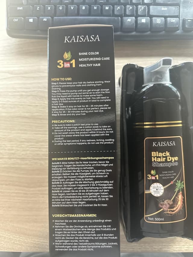 Thumbnail 3 de Schwarzes HaarfĂ€rbeshampoo 3 in 1 đâ