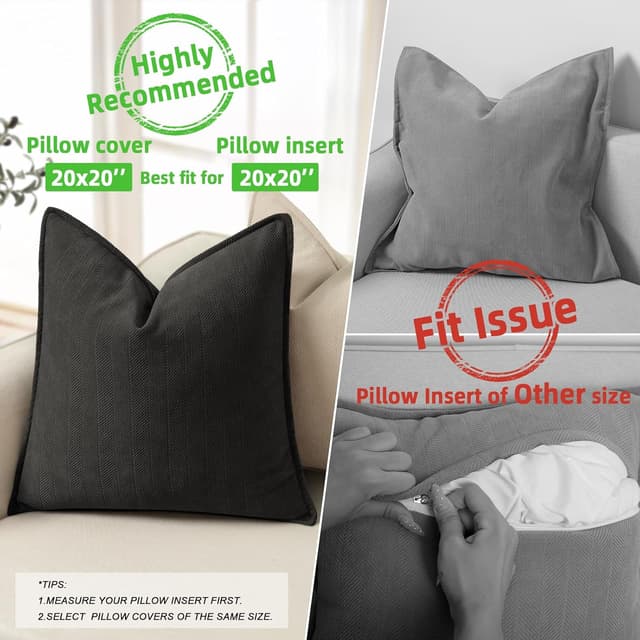 Detalle de ZWJD Chenille Cushion Covers 50x50 Set of 2 (2-pack pillowcase covers)