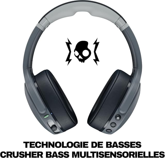 Detalle de Skullcandy Crusher Evo casque sans fil Bluetooth avec basses multisensorielles – Gris