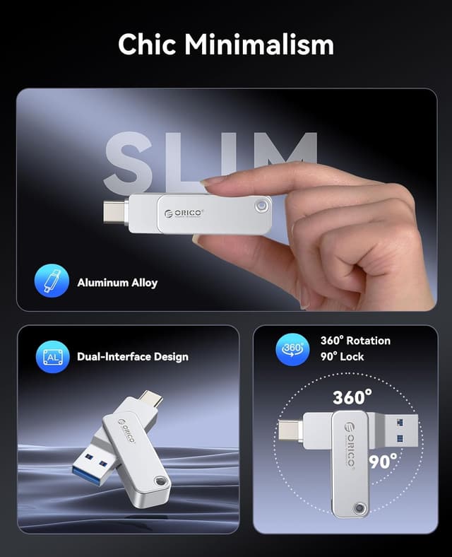 Thumbnail 2 de ORICO EB05 256GB USB-C and USB-A flash drive 📱