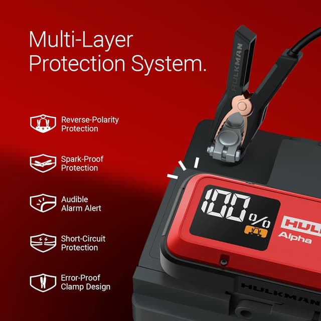 Thumbnail 6 de HULKMAN Alpha Ultra Red Avviatore portatile 12V 1250A (44,4Wh) con display LED e IP65