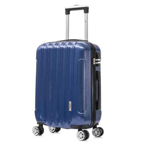 Detalle de 1990s maleta de cabina de policarbonato 55x40x20 cm (40 L) azul marino con 4 ruedas 360º