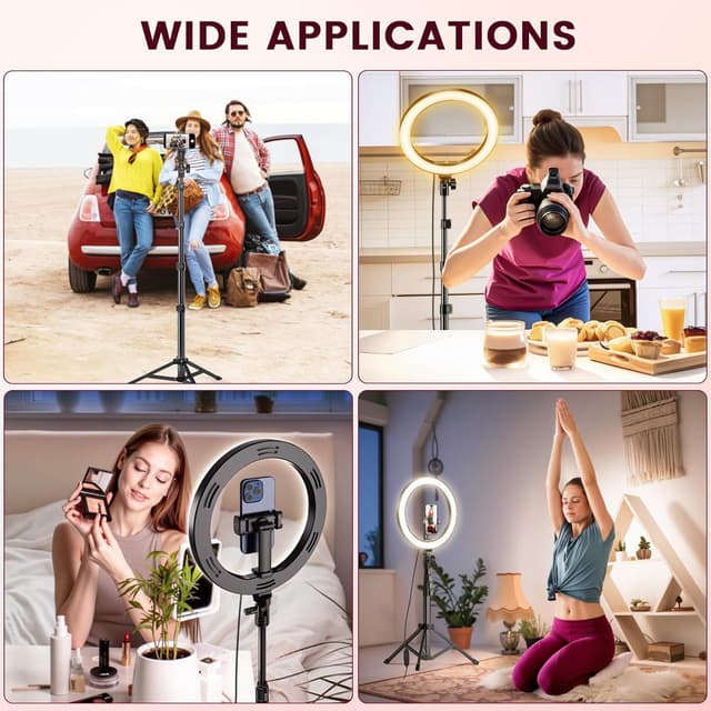 Thumbnail 6 de 10 Zoll Ringlicht 61 Zoll Stativ für Videos