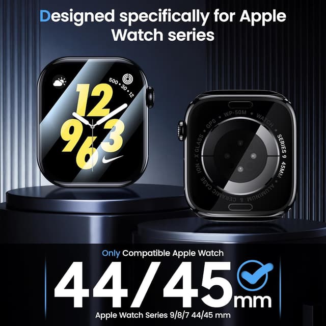 Detalle de UniqueMe Apple Watch screen protector 4 pack