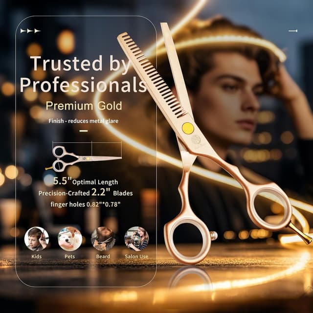 Thumbnail 1 de Tijeras de peluquería profesionales 5,5" oro rosa