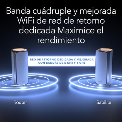 Detalle 2 de NETGEAR Orbi Serie 970 RBE972S Router + satélite, WiFi 7 27 Gbps