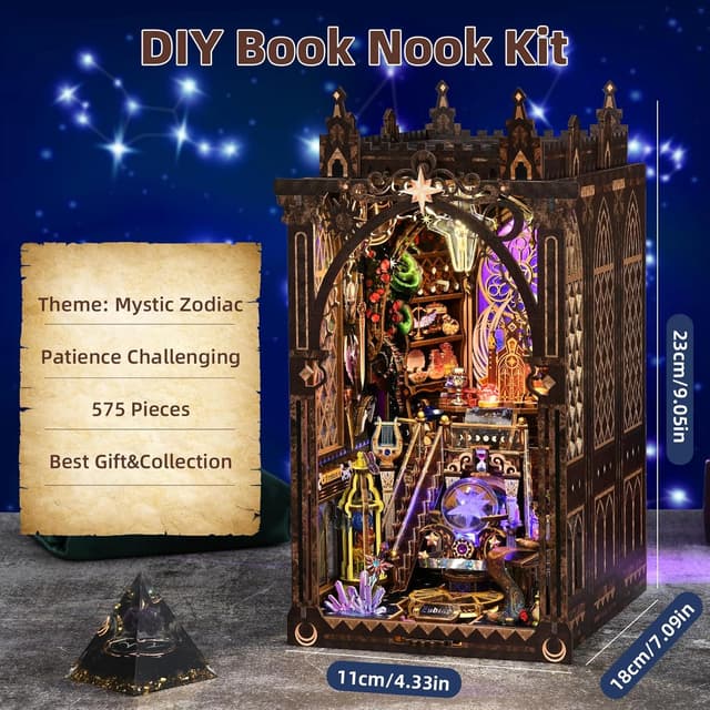 Detalle de ETKVR Book Nook Kit DIY Miniature House Dollhouse 3D Puzzle