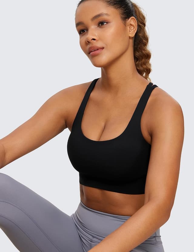 Detalle 2 de CRZ YOGA reggiseno sportivo longline con spalline per donna, imbottitura rimovibile