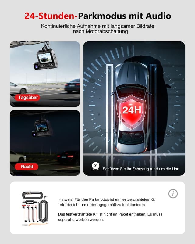 Thumbnail 5 de Jzones 3‑Kanal Dashcam 4K