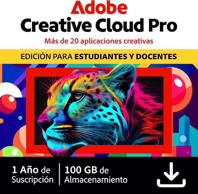 Detalle de Adobe Creative Cloud Student | 1 Año | PC/Mac | 🖥️ Descarga Digital