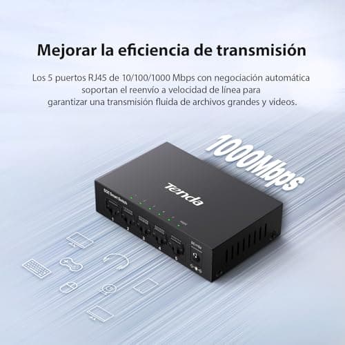 Detalle 1 de Tenda TEG205E Switch gestionado Gigabit 5 puertos