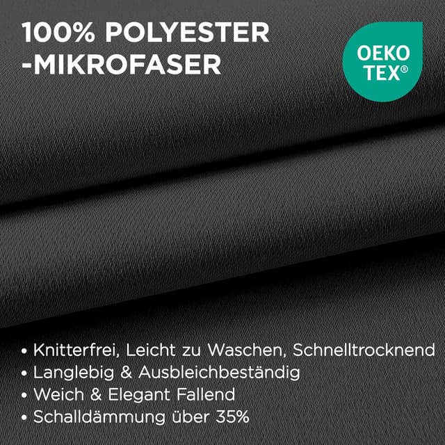 Detalle de Joydeco Verdunkelungsvorhang mit Ösen 2x H137