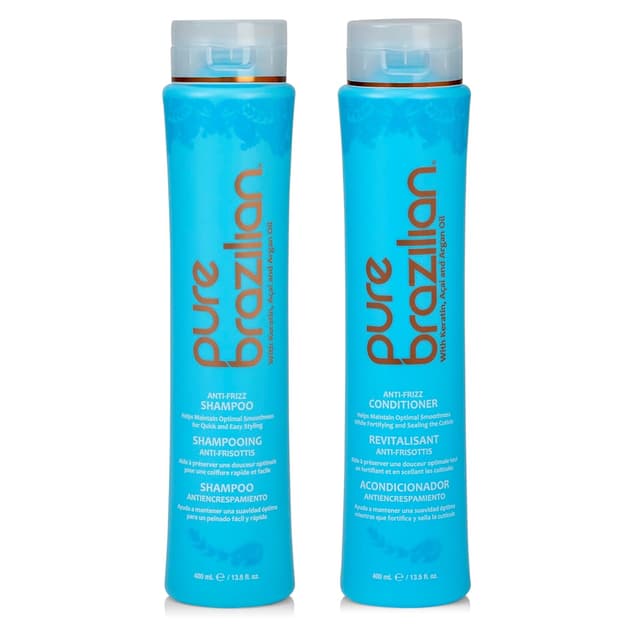 Detalle de Pure Brazilian Anti-Frizz Daily Shampoo & Conditioner Duo (Salt-Free, Color Safe)