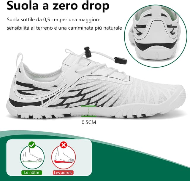 Detalle de SAGUARO Scarpe Barefoot minimaliste da donna pieghevoli e ad asciugatura rapida (35-43 EU)