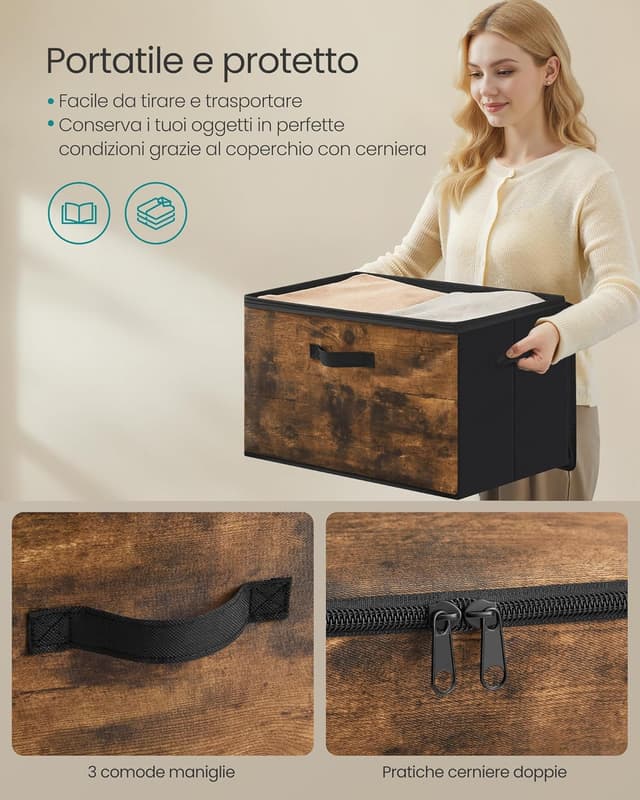 Detalle 2 de SONGMICS scatole portaoggetti 45 L