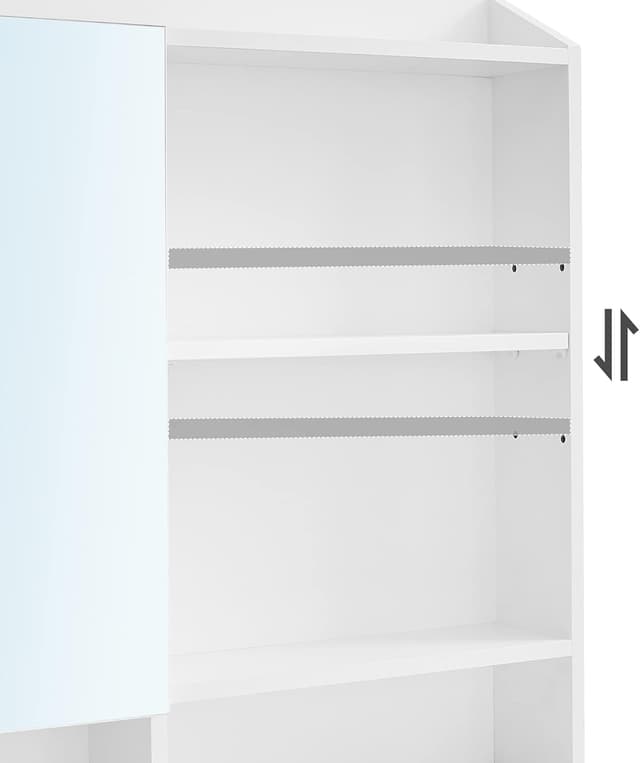 Detalle 2 de VASAGLE Tocador con Espejo y Estantes Ajustables 🪞