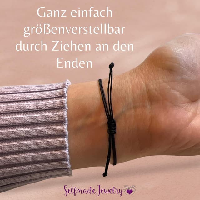 Detalle de Selfmade Jewelry Armband „Lebensbaum“ Gold – Handmade Glücksarmband mit Anhänger