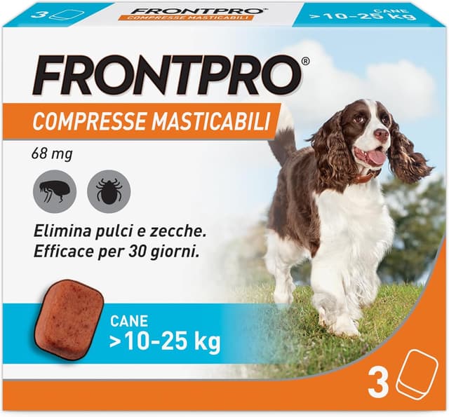 Detalle de FRONTPRO 3 compresse masticabili antiparassitario per cani 10–25 kg afoxolaner
