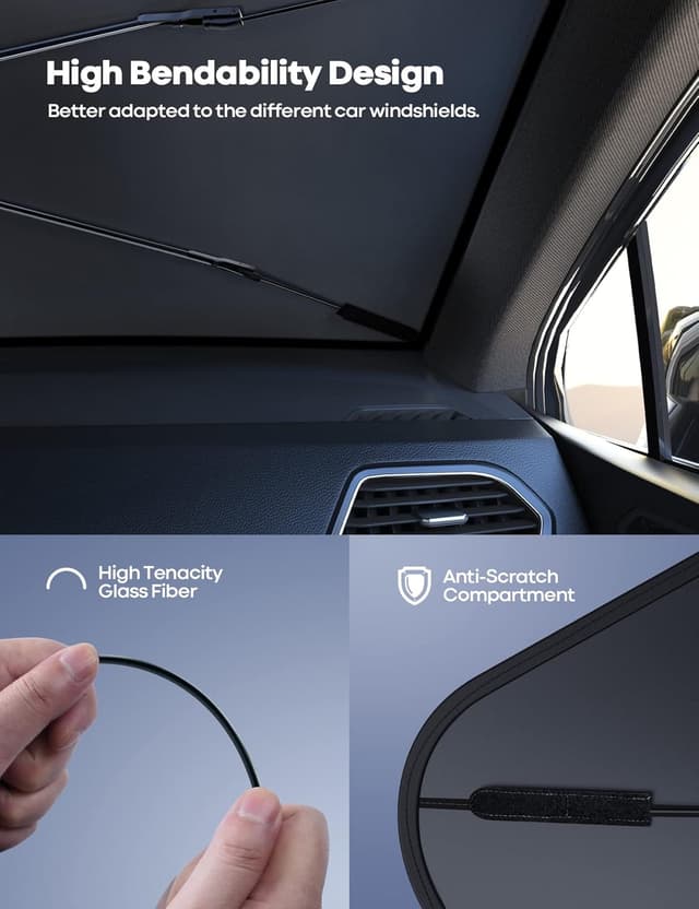 Detalle 1 de Lamicall Car Windshield Sunshade 52x31