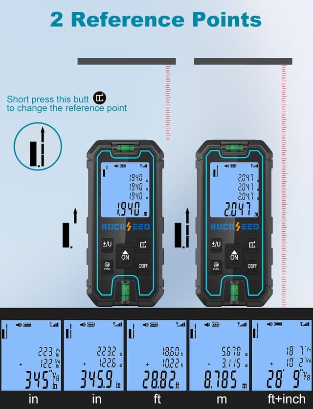Detalle 2 de RockSeed laser distance meter 50m range