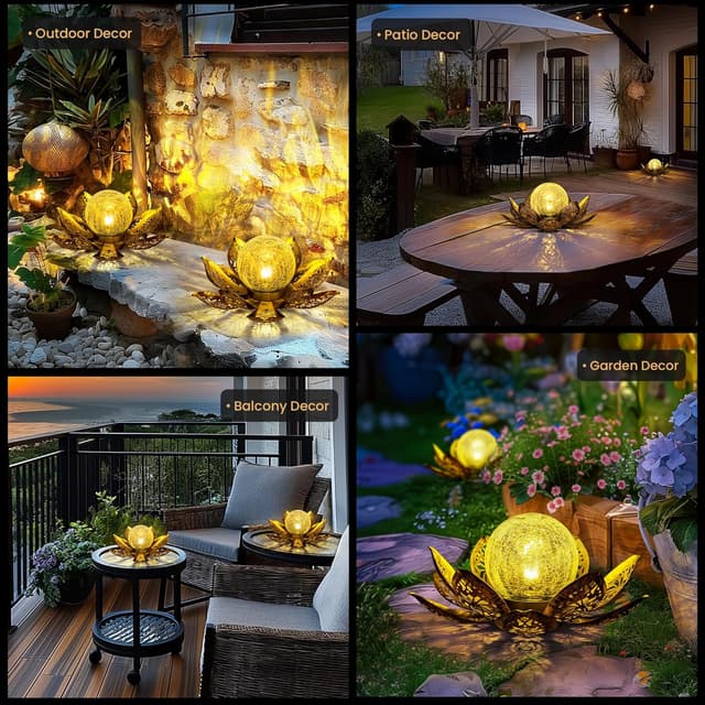 Detalle 2 de GIGALUMI solar lotus lights, IP44