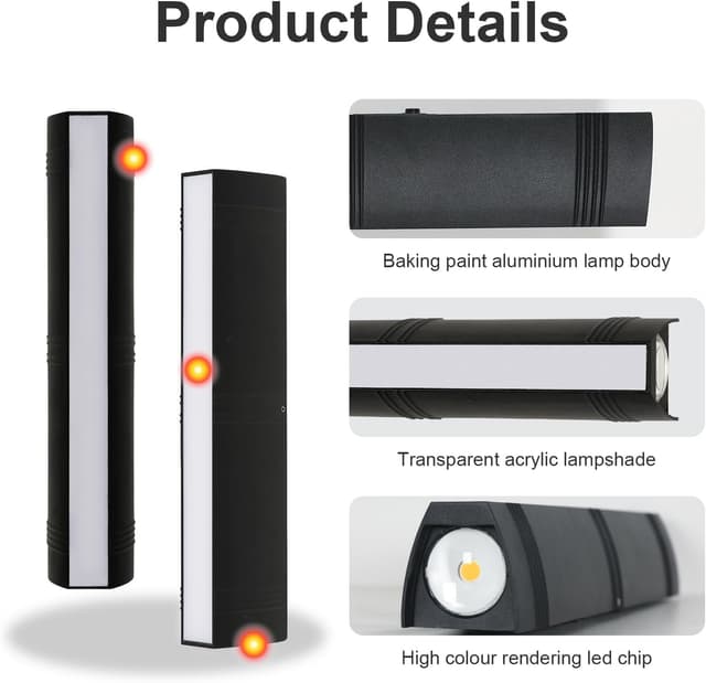 Detalle de Comely 19W Applique da parete LED impermeabile per esterni e interni