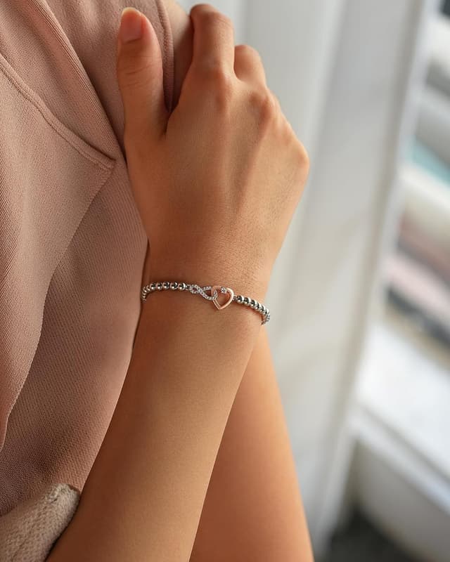 Detalle de POWWA Infinity Herz Armband mit Bedeutungs-Karte für Mama, Freundin & Frau