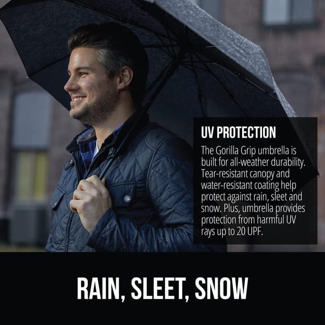 Thumbnail 2 de GORILLA GRIP Strong Windproof Compact Umbrella 42in