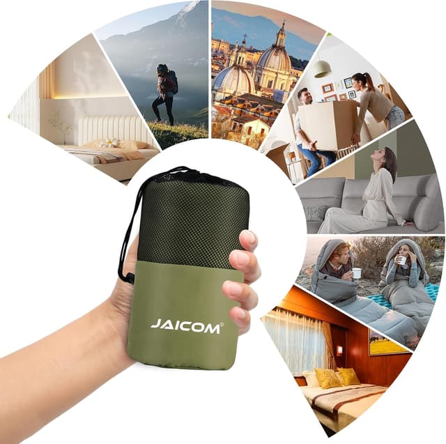 Thumbnail 5 de JAICOM Sleeping Bag Liner (220 x 90 cm) – ultralight travel sheet with pillow pocket
