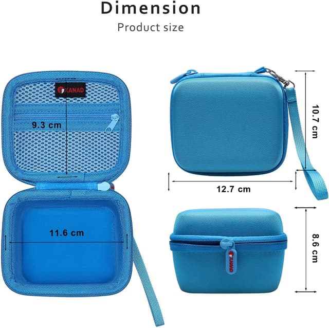 Detalle 2 de XANAD Kinderkamera Tasche für Sofortbildkamera – Schutzetui mit Thermodruckpapier, Hartschale & Gurt (Blau)