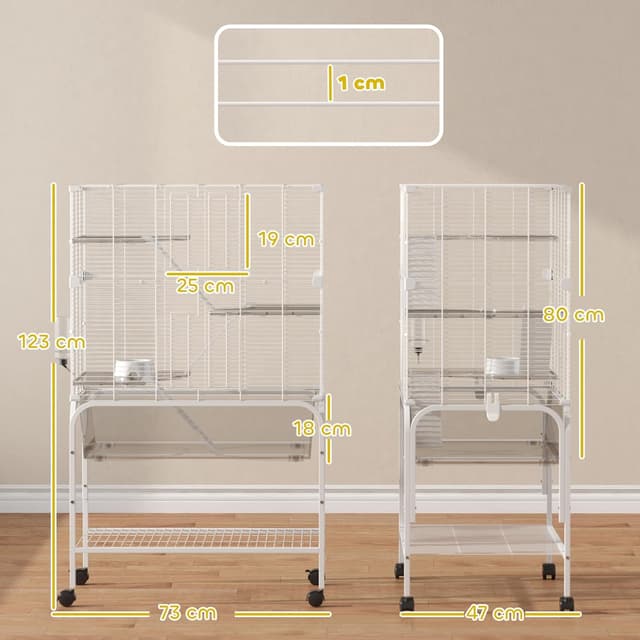 Thumbnail 6 de PawHut Jaula para Animales 4 niveles 73x47x123 cm