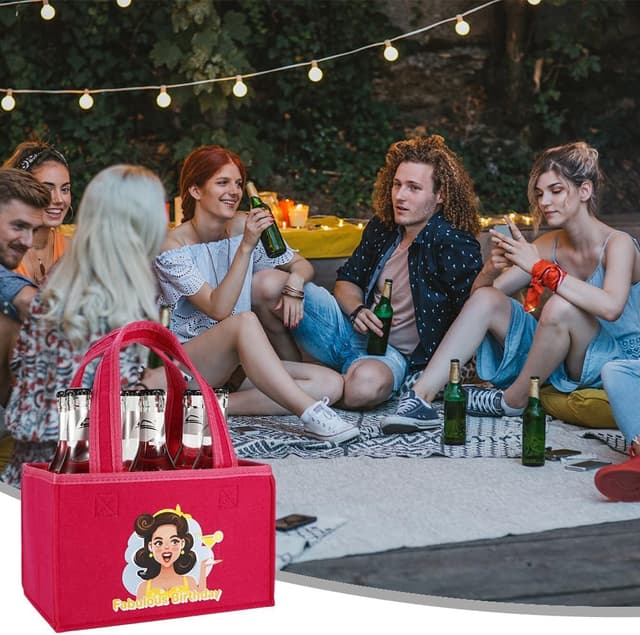 Detalle de UV STYLISH „Fabulous Birthday“ Handtasche als Tragetasche für 6 Flaschen