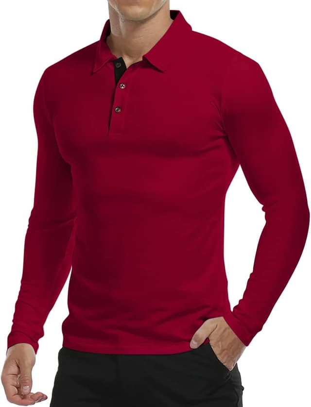 Detalle de KUYIGO Herren Polo Slim Fit aus Baumwolle
