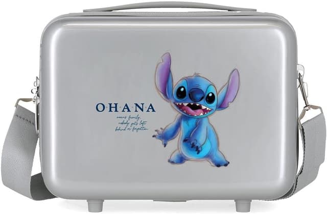 Detalle de Trousse de toilette adaptable Disney 100 Stitch grise en ABS (29 x 21 x 15 cm)