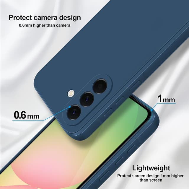 Detalle de GiiYoon Liquid-Silicone Hülle für Samsung Galaxy A56 – Rundumschutz mit weichem Mikrofaserfutter in Blau
