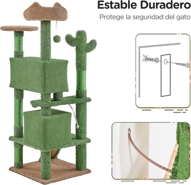 Detalle 2 de Yaheetech Árbol Rascador cactus felpa 138 cm