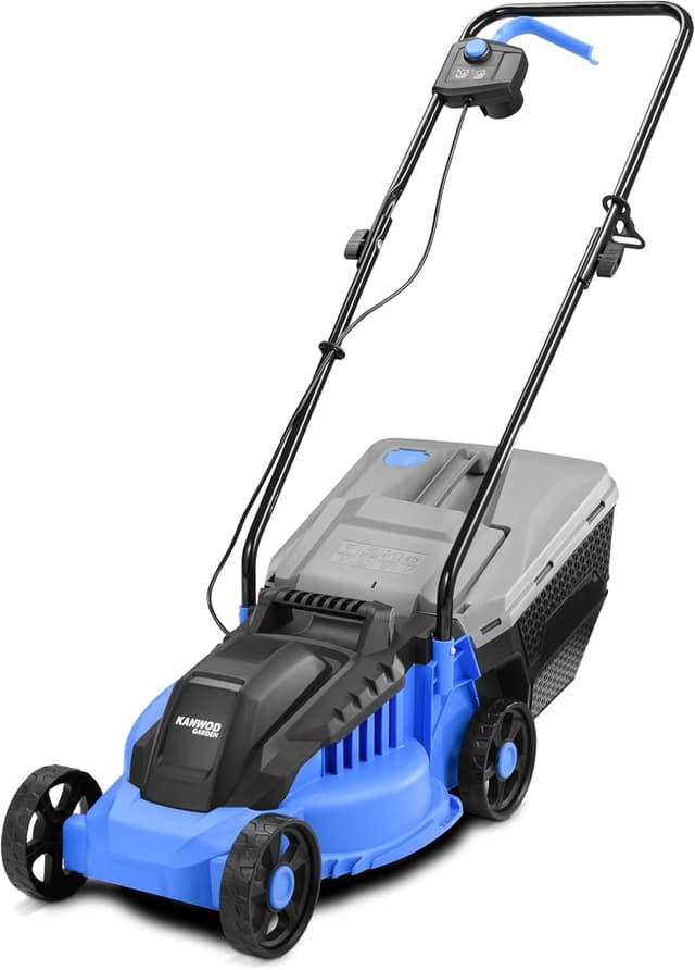 Detalle de KANWOD Tagliaerba Elettrico 1200 W: larghezza di taglio 32 cm, cesto 30 L, 3 altezze 30–70 cm