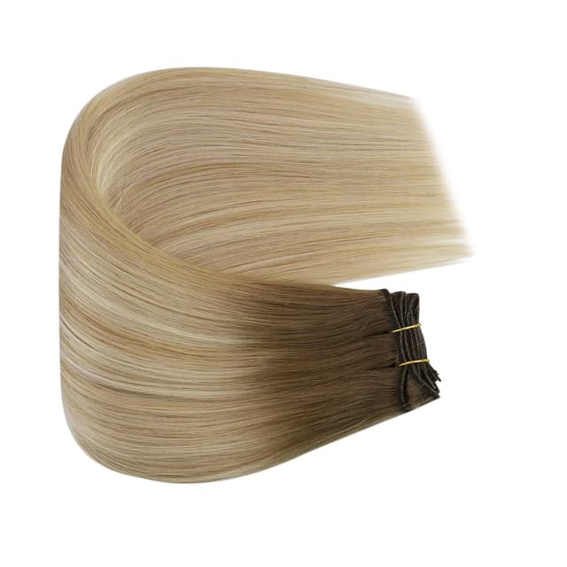 Thumbnail 6 de Fshine Echthaar Haarverlängerung als Tressen zum Einnähen – 45 cm / 100 g, Honigblond (Farbe 6 27 60)