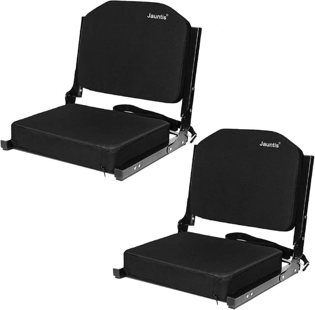 Detalle de Jauntis Stadium Seats for Bleachers (2-Pack) with Ultra-Padded Foam Backs, Cushion, and Shoulder Strap