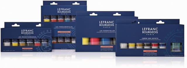 Detalle 1 de Lefranc Bourgeois LB Acryl Fine 5x80 ml Set – cremige Acrylfarbe auf Wasserbasis für Design, Kunst & Hobby